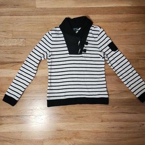 Lauren Ralph Lauren Sweater Black and White Stripe Size Medium